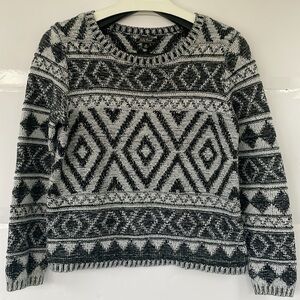 Lucky Brand Women’s Geometric Print Black and White  Sweater Medium